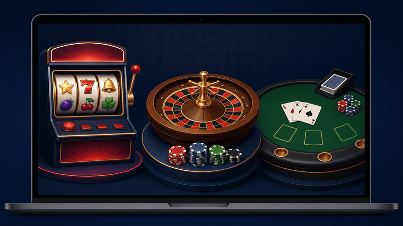 Spilleautomater og bordspil på online casino